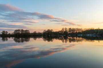 sunset over the lake