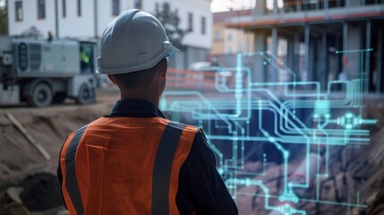 Digital Precision Civil Engineer Using Augmented Reality to Superimpose Sewer and Electrical Systems onto Construction Site Silhouette