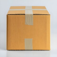 Cardboard Box Ready for Packing Against a White Background