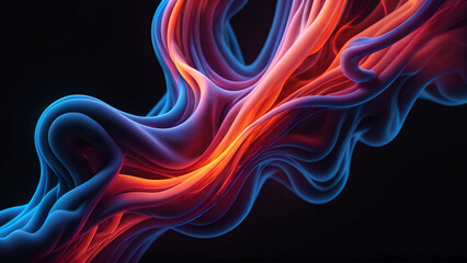 Abstract liquid background. Futuristic fluid backdrop. Blue orange color. Flowing energy. Sci-fi stock illustration