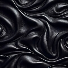 Fototapeta premium abstract background of black satin fabric topview 