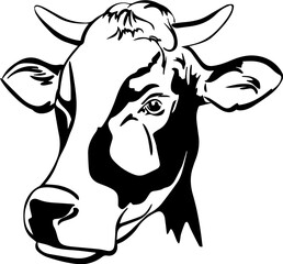 Vector of a cow head design on white background. Farm Animal. Easy editable layered vector illustration. Vector Bull