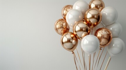White and Gold Balloons in Vase