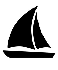 surfing sailboat icon silhouette isolated