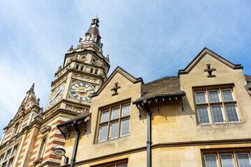 Fototapeta na wymiar Cambridge, United Kingdom - Old clock tower