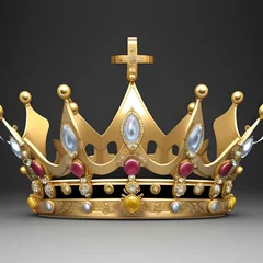 Fotobehang golden crown isolated on white © Tiago