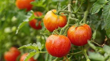 growing tomatoes on the farm. selective focus