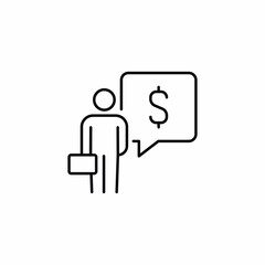 businessman money speech bubble icon