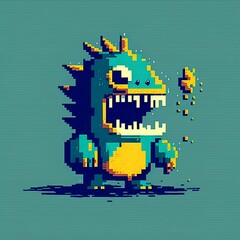 Obraz premium A monster pixel art