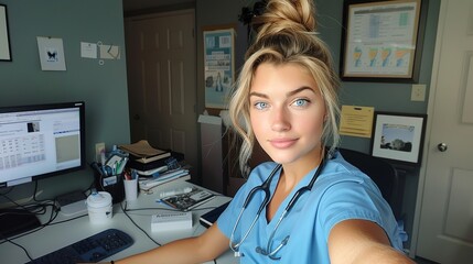 Selfie of a female doctor