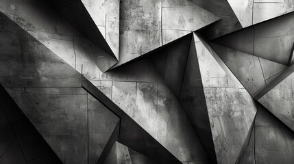 Geometric precision in wallpaper design, sharp lines and angles in a monochrome palette