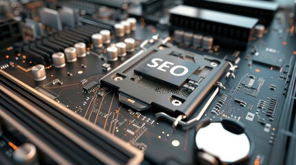 Fototapeta premium AI Chipsets Powering the Future of SEO and Organic Traffic