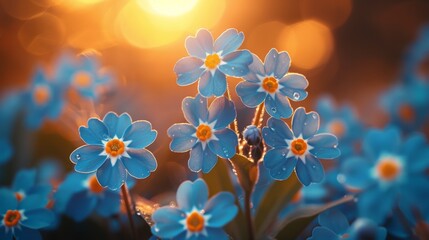 Blue Flowers in Grass