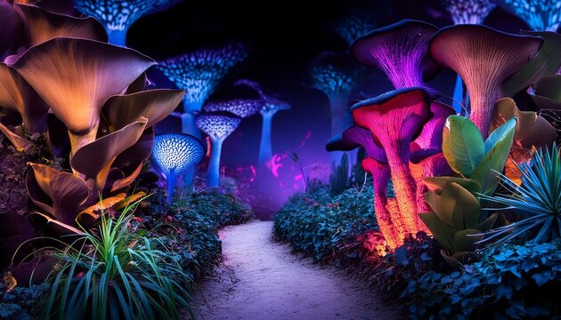 exoctic garden on an alien planet