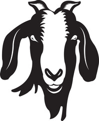 Goat head logo template on white vector