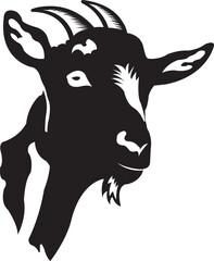 Goat head hand drawn illustration on white vector