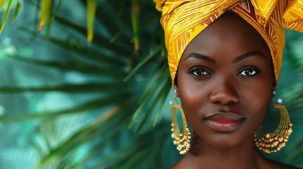 Fotobehang portrait of African woman from tribe © Spyrydon
