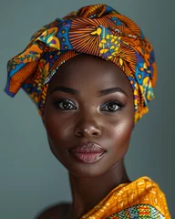 Fotobehang portrait of African woman from tribe © Spyrydon