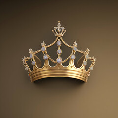 golden crown with diamonds - obrazy, fototapety, plakaty