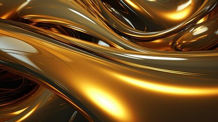 Fluid motion background resembling molten gold and silver
