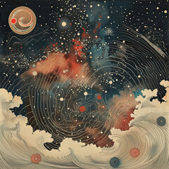 Ukiyo-E Galaxy Celestial Elegance