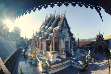 Buddhist church at Wat Phra That Suthon Mongkhon Khiri Samakkhi Tham. It is a temple that has the...