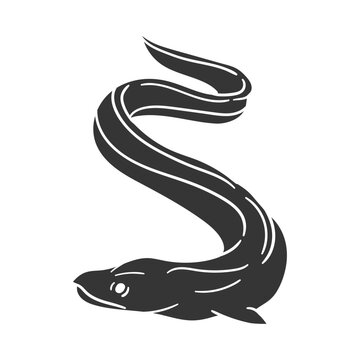 recommend clip art: Eel Icon Silhouette Illustration. Animal Vector Graphic Pictogram Symbol Clip Art. Doodle Sketch Black Sign.