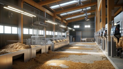 Smart Livestock Management Automated Feed Dispensers and Digital Monitoring in Modern Barn