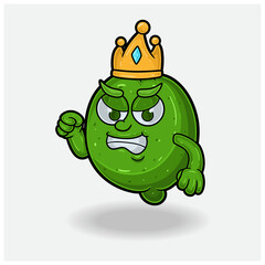 Lime Mascot Character Cartoon With Angry expression.