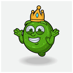 Lime Mascot Character Cartoon With Dont Know Smile expression.