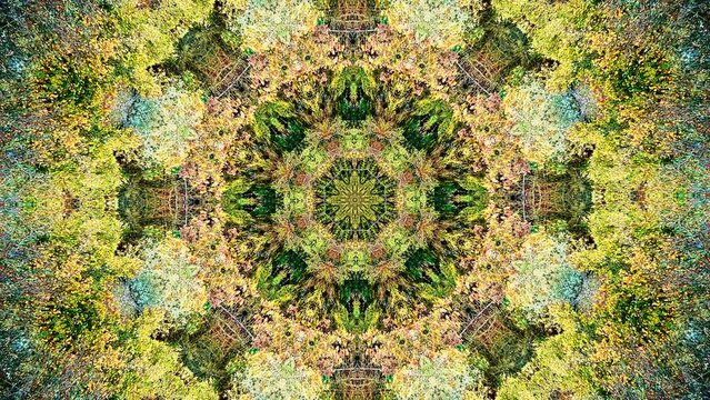 
Beautiful fractal fan background made with autumn trees