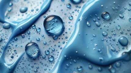 Water Droplets on Blue Surface