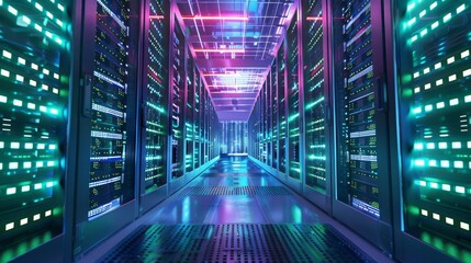 Obraz premium Data Guardian Disaster Recovery Planner Securing Glowing Servers for Data Loss Prevention