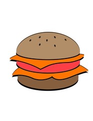 Illustration of cartoon hamburger