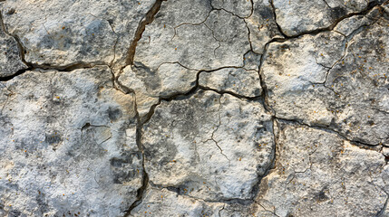 Detailed close-up of a dry, cracked soil surface, illustrating the effects of drought and desertification. Suitable for concepts related to climate change and environmental issues
