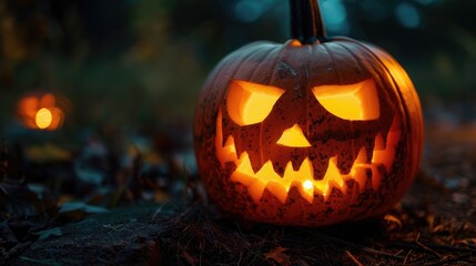 glowing halloween pumpkin
