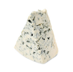 Piece of delicious blue cheese isolated on white
