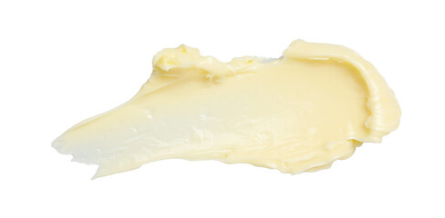 Fresh natural butter isolated on white, top view