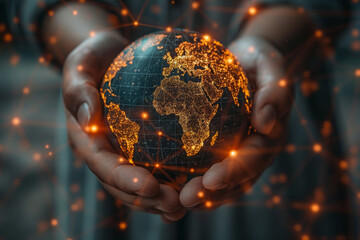 A democratizing force enabling anyone with an internet connection to participate in the global economy. Concept of economic democratization. Generative Ai.