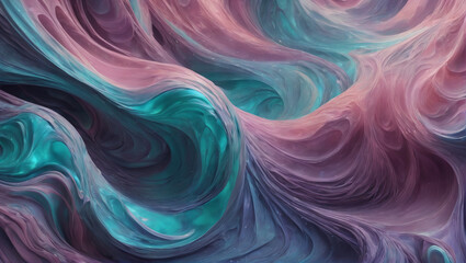 Image of ethereal-colored liquids flowing through intricate patterns on textured surfaces, with delicate hues like ethereal turquoise, celestial lavender, and ephemeral pink ULTRA HD 8K - obrazy, fototapety, plakaty