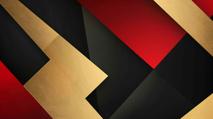 Sophisticated and Striking: A Ravishing Blend of Red, Gold, and Black in an Elegant Abstract Geometric Presentation - obrazy, fototapety, plakaty