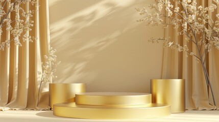 Gold product display stand or podium pedestal