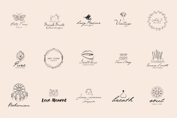 Lady premade logos collection