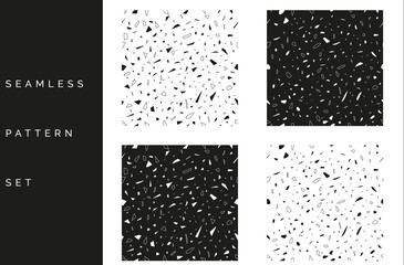 random abstract shapes seamless pattern tile set
