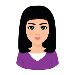 straight hair with make-up
 portrait of beautiful lady