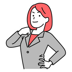 Obraz premium 胸を張るスーツの女性