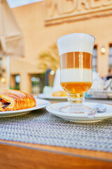 cup of coffee and croissant