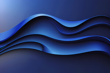 Abstract blue wavy lines flowing smooth curve gold gradient color in concept of luxury, technology, modern.