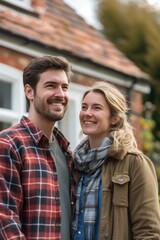 Fototapeta premium Young Couple Smiling at Camera 📷😊 Happy Relationship Portrait