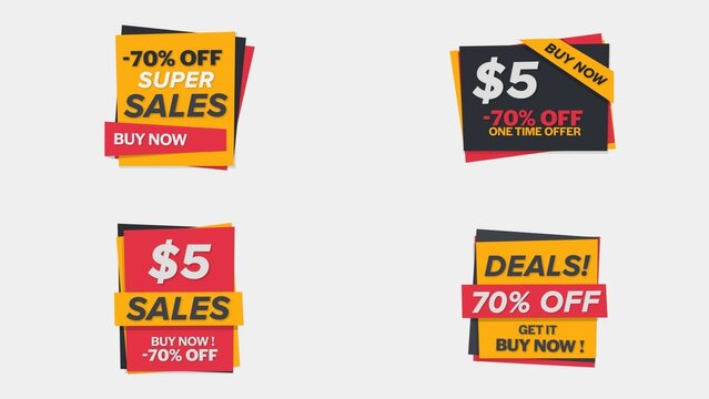 Sale Discount Banners 10 , Fully Editable and Animated